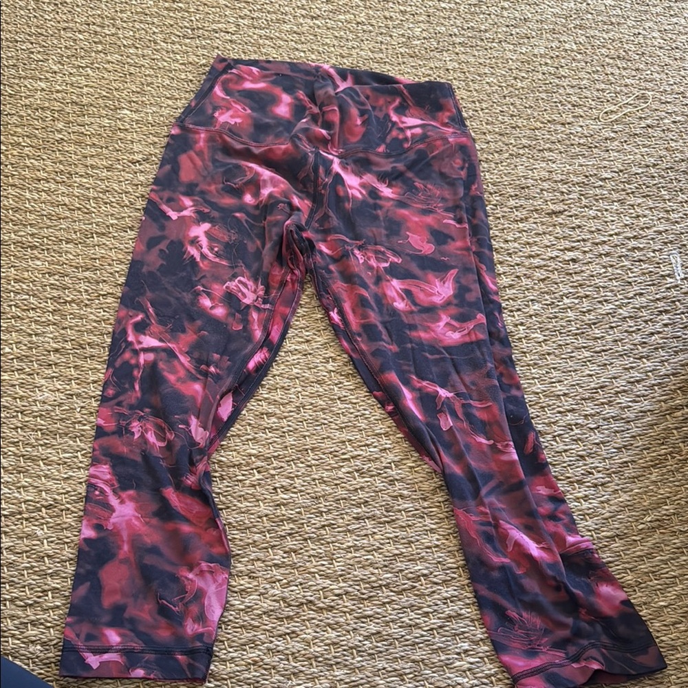 Lululemon Black and Red Patterned Leggings